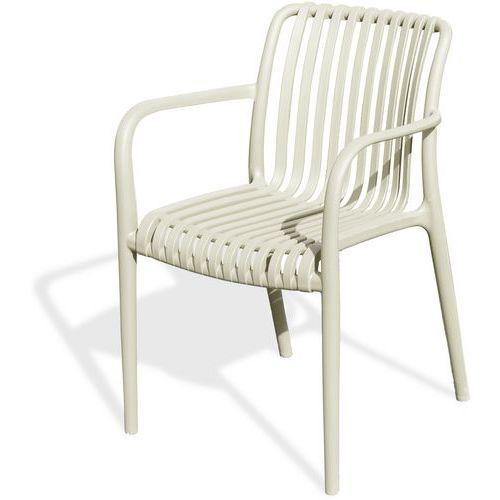 FAUTEUIL DE JARDIN EMPILABLE EN POLYPROPYLÈNE-BEIGE - CITYGARDEN