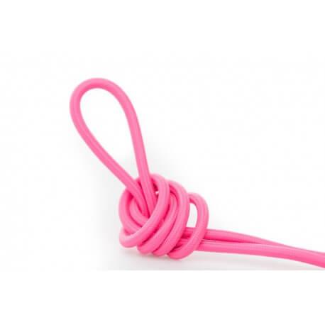Fil électrique tissé rose vintage - Look rétro en tissu - Double câble 0,75mm - Vendu au mètre_0
