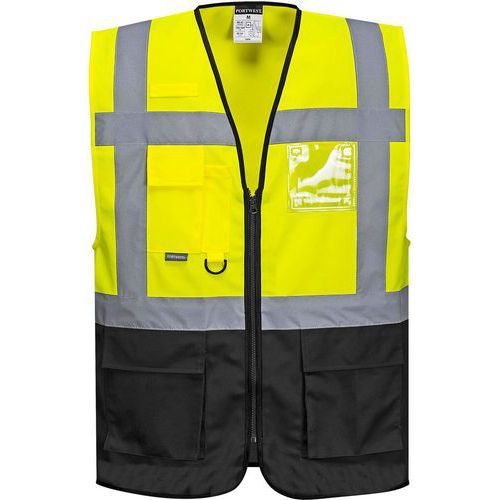 GILET HAUTE-VISIBILITÉ EXECUTIVE WARSAW C476 NOIR/JAUNE M - PORTWEST
