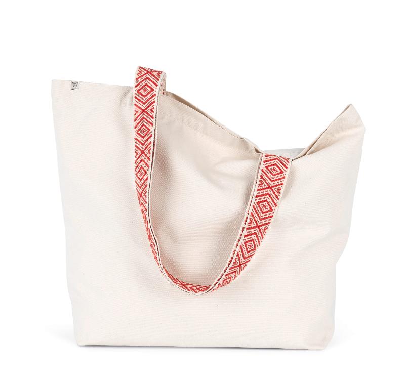 Grand sac shopping recyclé - Kimood - 67% coton recyclé - Poche zippée - Réf: KINS118_0
