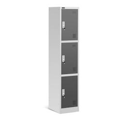 Helloshop26 - Armoire vestiaire 3 compartiments acier 194 cm gris 14_0000475 - 3000159438980_0