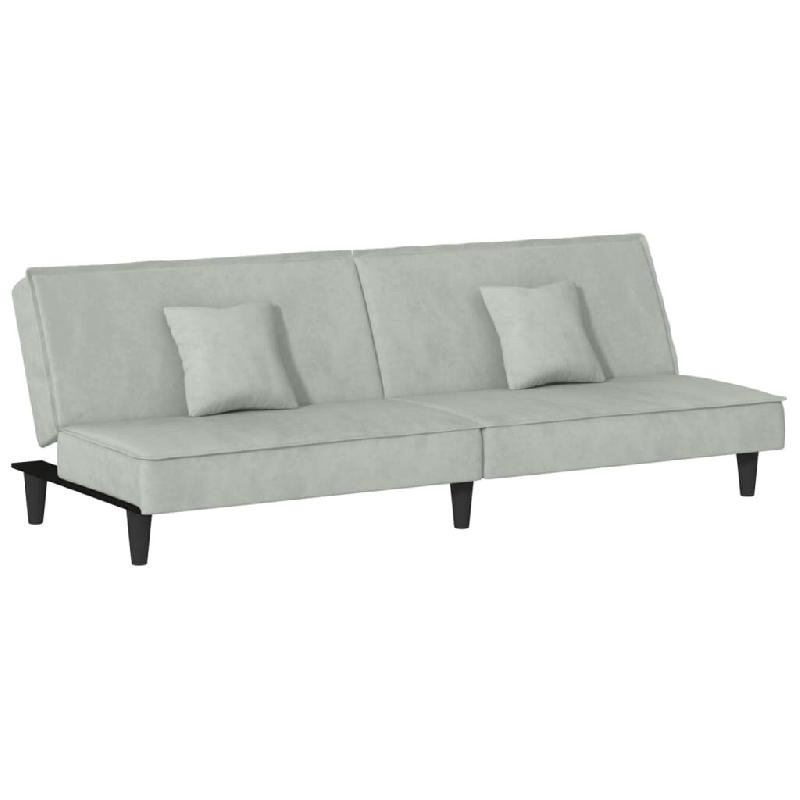 Helloshop26 - Canapé-lit 200 x 89 x 70 cm velours gris clair 02_0019834 - gris polyester 3001029588002_0