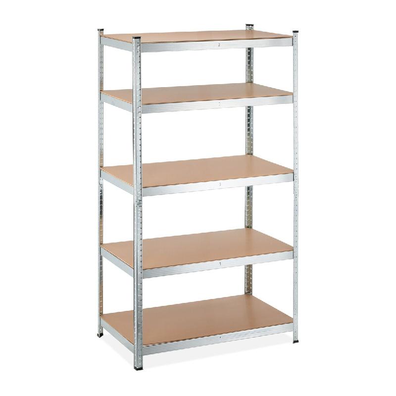 Helloshop26 - Étagère à charge lourde modulable garage 180 x 100 x 60 cm espace de rangement pratique en MDF gris 13_0012353 - gris Bois manufactur_0