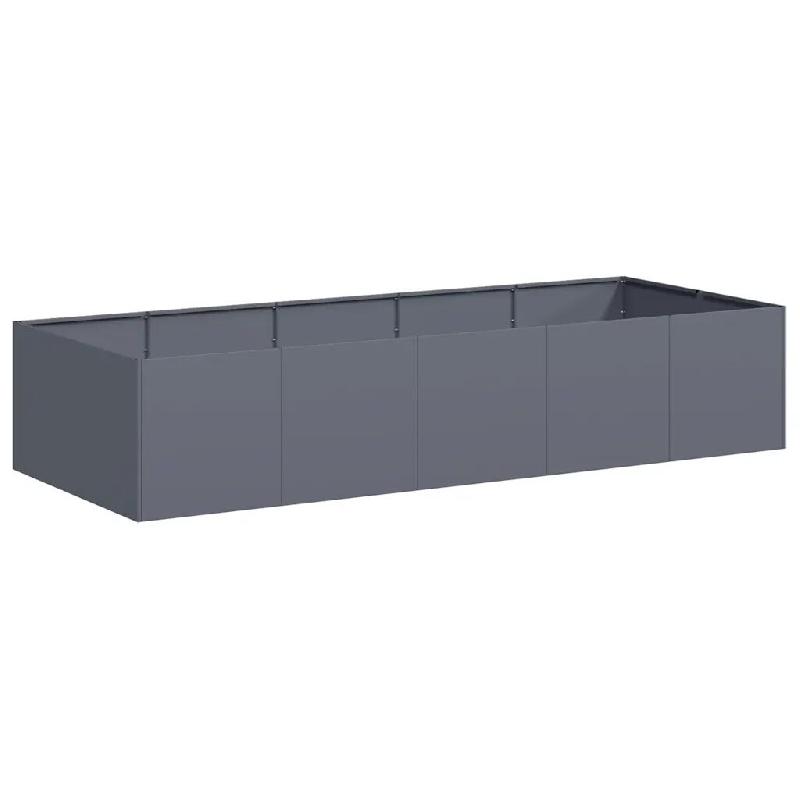 Helloshop26 - Jardinière moderne design extérieur 200 x 80 x 40 cm avec fond ouvert et support intérieur en acier anthracite 02_0051537 - vert acie_0