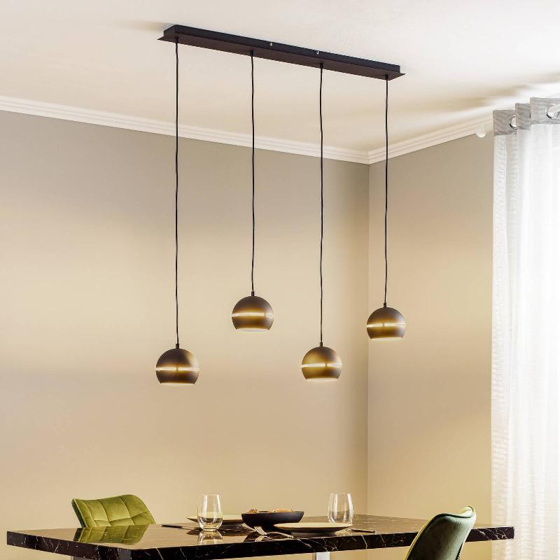 LINDBY GODWIN SUSPENSION, À QUATRE LAMPES, NOIRE