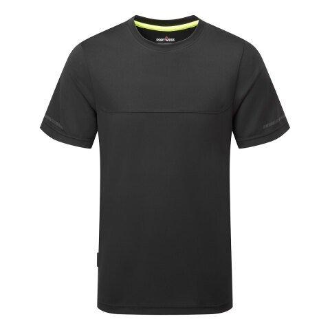 LOT DE 2 - PORTWEST EV411 TEE SHIRT LÉGER MC EV4 NOIR - TAILLE S
