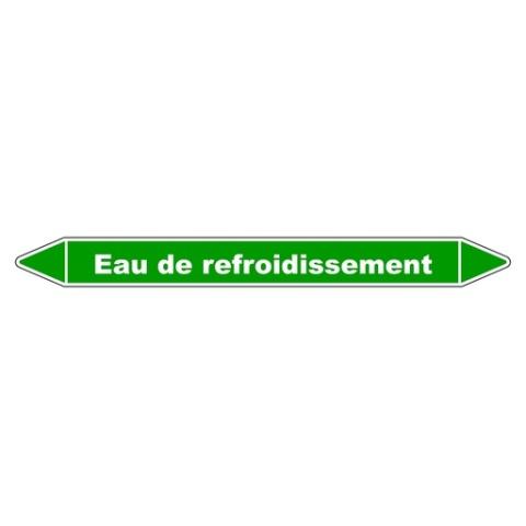 LOT DE 3 - MARQUEUR DE TUYAUTERIE - EAU REFROIDISSEMENT - VINYLE LAMINÉ 150 X 12 MM