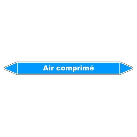 LOT DE 5 - ÉTIQUETTE TUYAUTERIE - AIR COMPRIMÉ - VINYLE LAMINÉ - NFX 08-105 450 X 52 MM