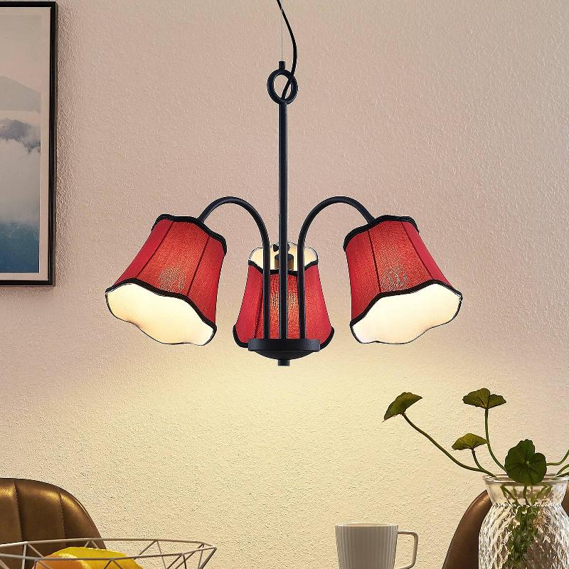LUCANDE BINTA SUSPENSION, À TROIS LAMPES, ROUILLE