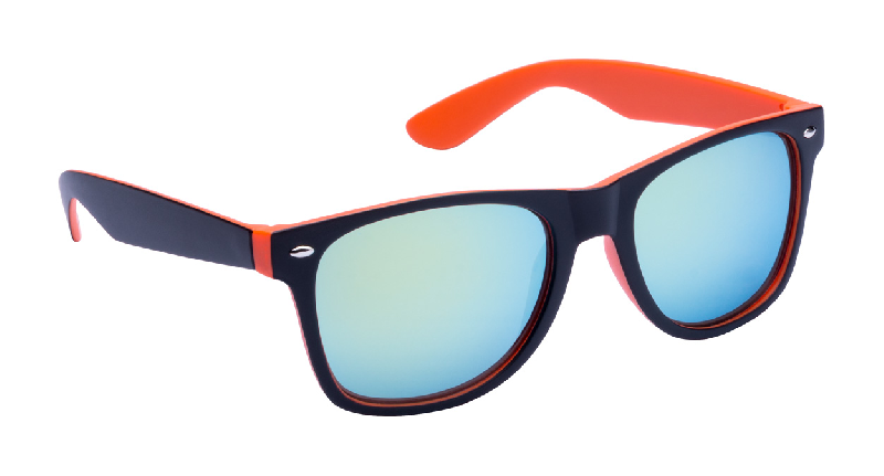 Lunettes de soleil - monture bicolore en plastique - verres métalliques - protection UV 400_0