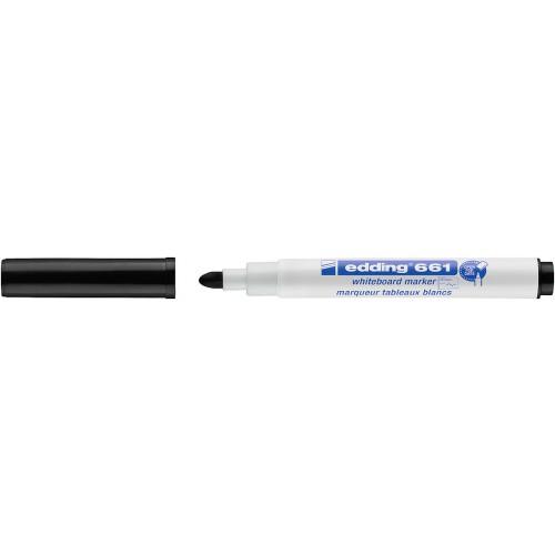 MARQUEUR POUR TABLEAUX BLANCS - POINTE OGIVE - E 661 - NOIR - PAR 10 EDDING