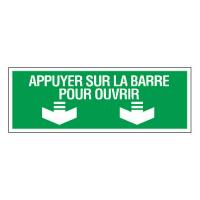 PANNEAU APPUYER SUR LA BARRE POUR OUVRIR