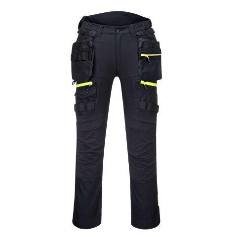PORTWEST DX440 PANTALON DX4 POCHES FLOTTANTES DÉMONTABLES NOIR SHORT - TAILLE 32 - COURT