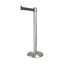 Poteau de balisage à sangle extensible 'Guide 45' - inox - 4000 mm - gris acier - 12 kg_0