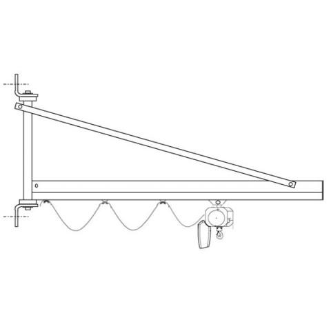 Potence murale rail creux triangulée 180° - flèche inversée - capacité 50 à 250 kg - rotation 270°_0