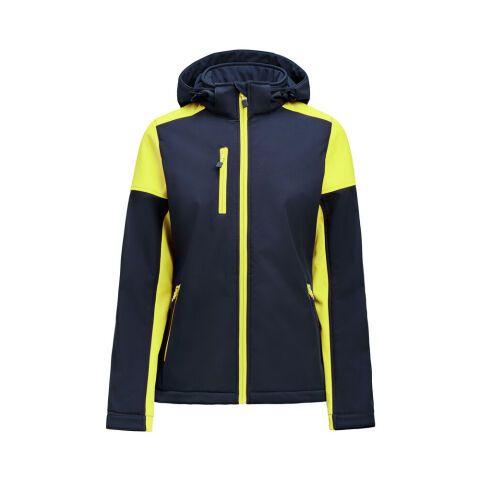 PRINTER PRIME PRIME VESTE SOFTSHELL FEMMES MARINE/JAUNE FLUO - TAILLE XS