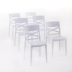RATTATAN Set 6 Chaises en polypropylène avec fibre de verre empilables pour extérieur et jardin, bar et restaurant, cuisine design moderne - MARTINA_0