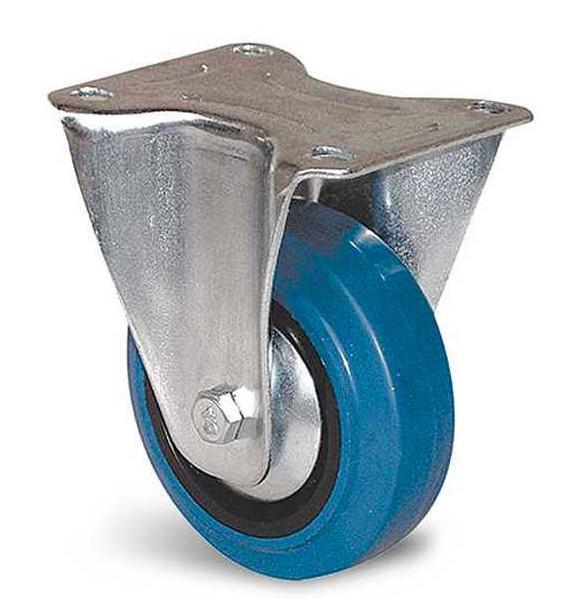 Roulette portroll caoutchouc bleu à platine pivotante à frein 100mm - GUITEL HERVIEU - 604043 - 867322_0
