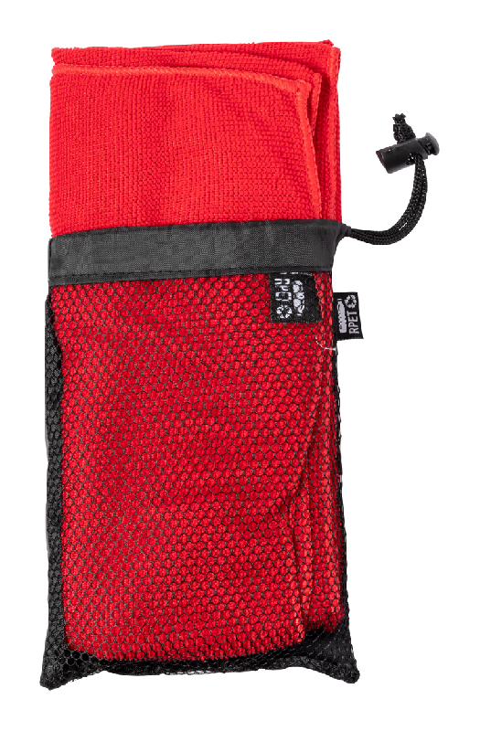 Serviette de sport en microfibre - RPET labélisée - 160 g/m² - couleur rouge_0