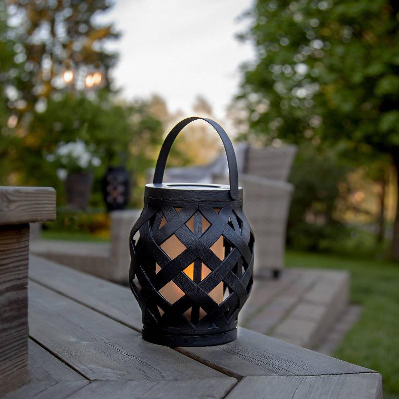 STAR TRADING LANTERNE LED FLAME LANTERN, NOIRE, HAUTEUR 16 CM