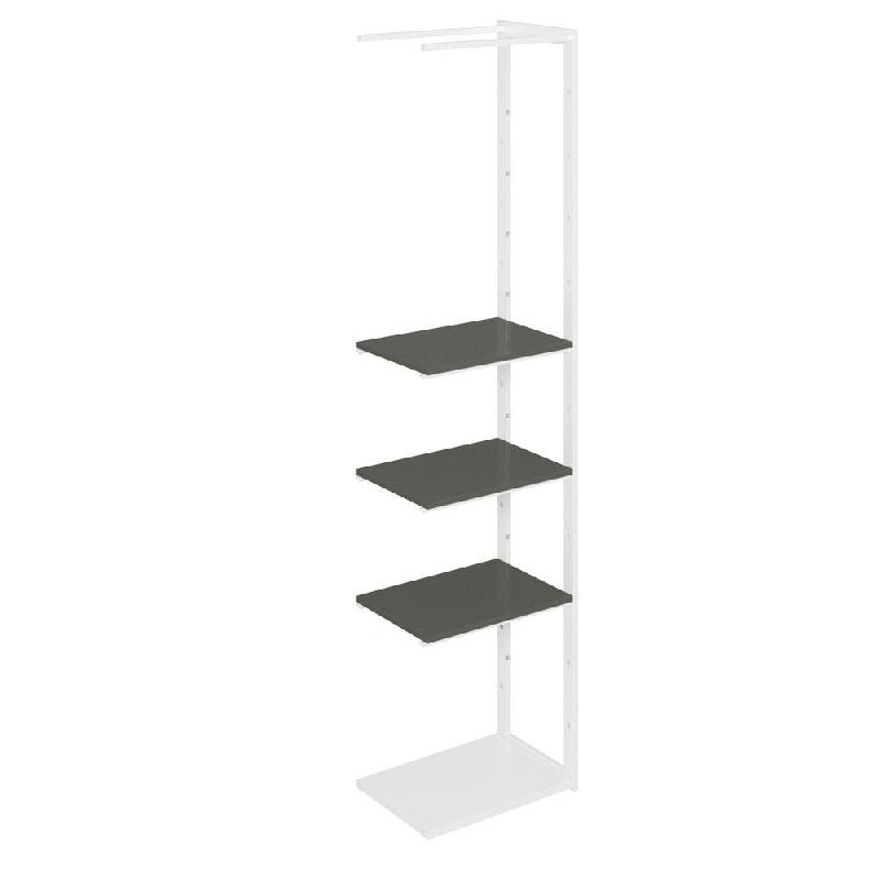 Suite structure Cage blanc base métal 58x40x240cm 3 tablettes noires_0