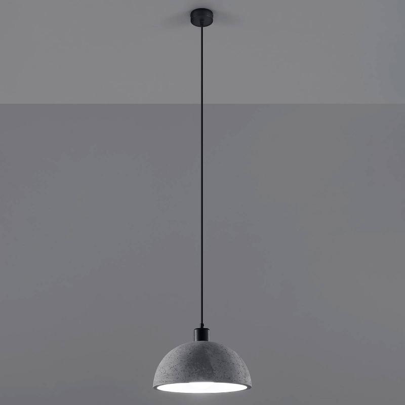 SOLLUX LIGHTING SUSPENSION LITO ABAT-JOUR BÉTON DEMI-SPHÉRIQUE