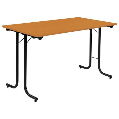 TABLE PLIANTE MODULAIRE 160 X 70 CM MERISIER PIED NOIR