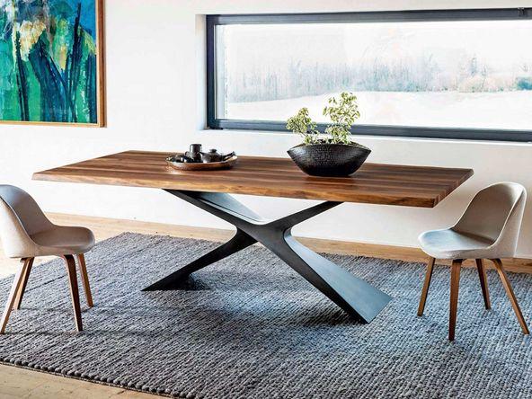 Table de réunion Nexus en bois massif - piètement design en Baydur® - 250x106 cm - fabriqué en Italie_0