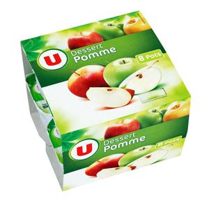 Compote pomme nature sans sucres ajoutés BIO, Materne (8 x 100 g