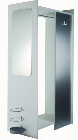 Vestiaire Wizz - mélaminé blanc avec miroir de courtoisie et porte-parapluie - 120x60x200 cm_0