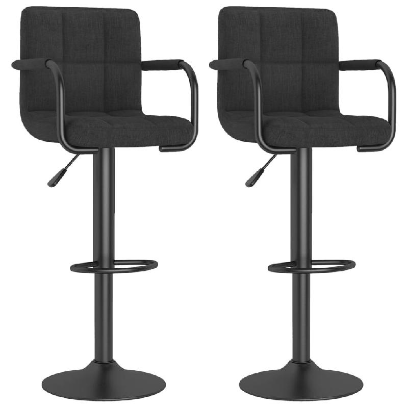 VidaXL Tabourets de bar lot de 2 noir tissu Modèle Aero Panorama Vent - 334641_0