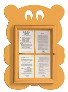 Vitrine extérieure Ourson 4A4 - décorative, ludique et colorée pour espaces enfants - Plexichocs® 4 mm_0
