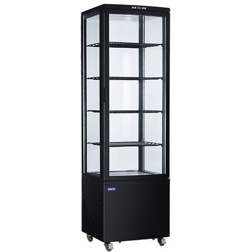 VITRINE RÉFRIGÉRÉE PANORAMIQUE NOIRE PROFESSIONNELLE 280 L