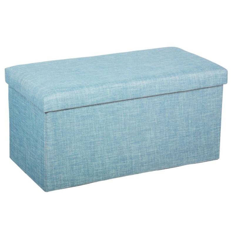 Banquette coffre pliante Tomaz 76 cm bleu - Paris Prix - Fonctionnelle et design avec rangement optimisé_0