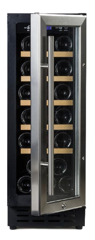 Cave à vin à poser - 20 bouteilles - 5°C à 18°C - Classe A+ - Porte réversible en acier inoxydable_0