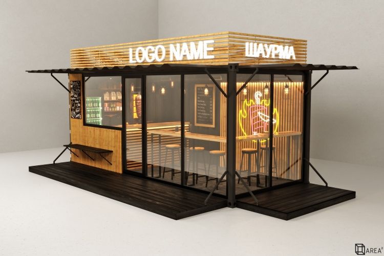 Container snack ISK12 - Restaurant type 3 en acier robuste pour mini bar et snack mobile ou fixe_0