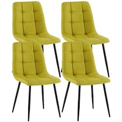 Décoshop26 - Lot de 4 chaises de salle à manger en tissu vert pieds métal noir design moderne et confortable CDS10412 - noir 3002483532693_0