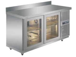 Desserte de bar à portes vitrées avec éclairage LED - Almia Refrigeration - Acier inox AISI 304 et groupe frigorifique tropicalisé_0