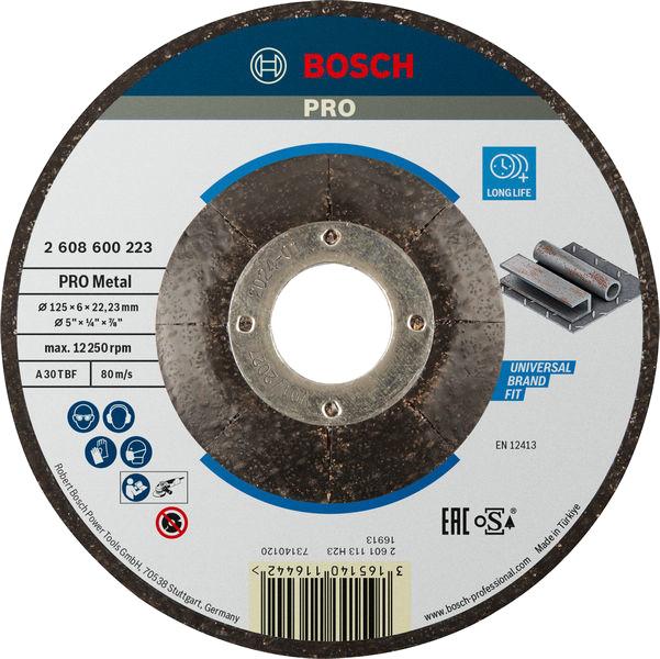 Disque abrasif aggloméré pro métal, 125x6x22,23mm, osa - BOSCH - 2 608 600 223 - 866475_0