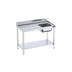 Distform Table de chef Inox avec bac à Droite et étagère Gamme 600 Acier inoxydable2600x600 1000x600x850mm - 641094521783_0