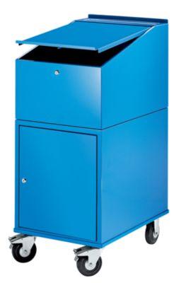 EUROKRAFT PUPITRE ROULANT - AVEC ARMOIRE LIVRÉE AVEC 2 TABLETTES - COLORIS BLEU CLAIR RAL 5012