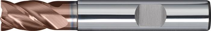 Fraise deux tailles DIN 6527 K type N/HPC - D. Nominal 4 mm Long. Garnit. 12 mm - VHM TiAlN - DIN 6535 HB - 4 lames courtes - PROMAT_0