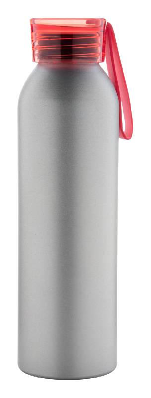 Gourde de sport en aluminium - 650 ml - avec couvercle coloré et dragonne en silicone_0