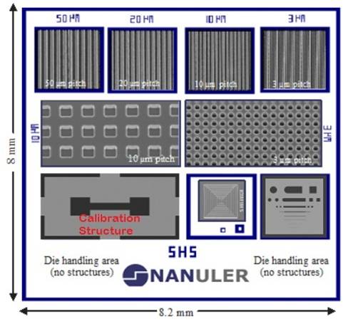 Grille de calibration pour l'étalonnage de microscopes AFM, MEB et les profilomètres - Nanuler Calibration Standard_0