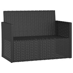 Helloshop26 - Banc de jardin meuble de patio d'extérieur terrasse avec coussins noir 105 cm résine tressée 02_0011635 - noir 3000638482725_0