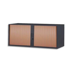 Mt international réhausse métal monobloc corps anthracite et rideau merisier - dim. L120 x h42,6 x p43 cm_0