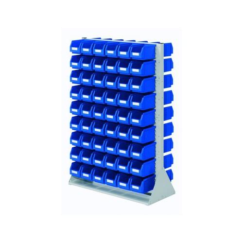 Rack fixe double face avec panneaux équipés de 108 bacs. H1450xl1000xp430mm._0