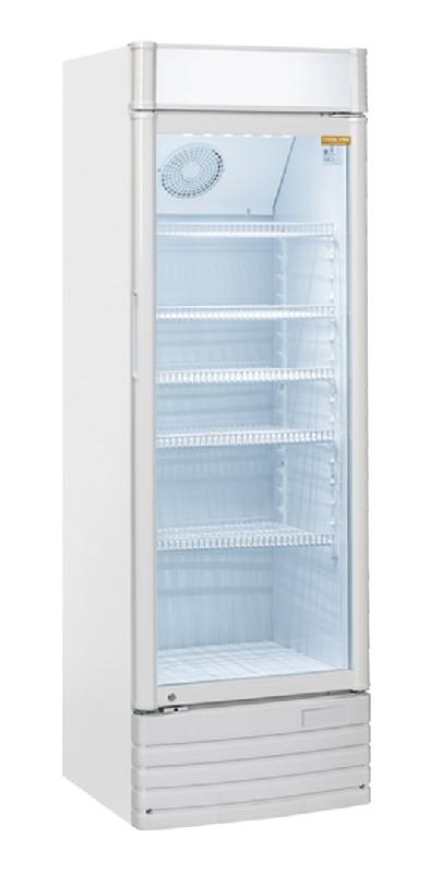 Réfrigérateur blanc pour boissons 1 porte vitrée + panneau publicitaire 350l - DC 388C - CH_0