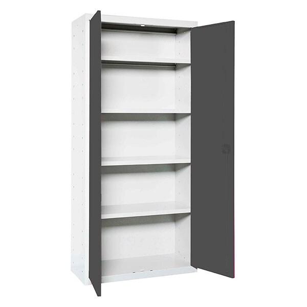 SimonRack Armoire Métallique de Rangement 1800x600x400, 2 Portes, 4 Étagères, Charge 75 kg par Niveau, Blanc/Anthracite - Simonlocker - blanc méta_0