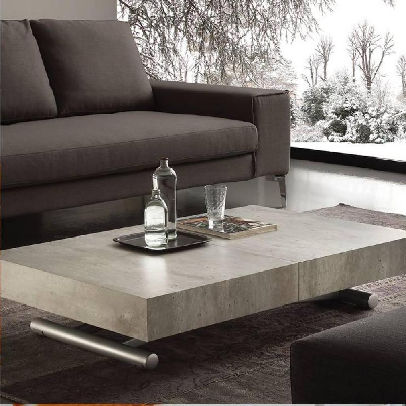 TABLE BASSE RELEVABLE EXTENSIBLE BLOCK DESIGN CIMENT ASPECT VIEILLI_0